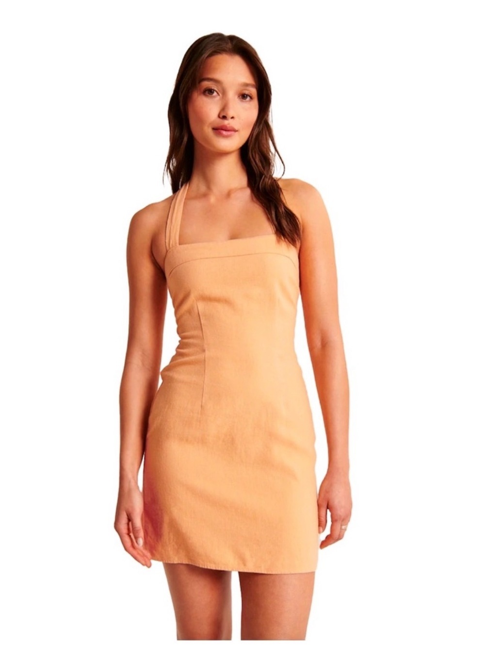 Abercrombie & Fitch Linen Blend Halter Mini Dress XS